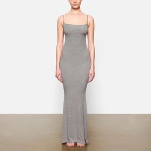Skims Grey Soft Lounge Long Slip Dress